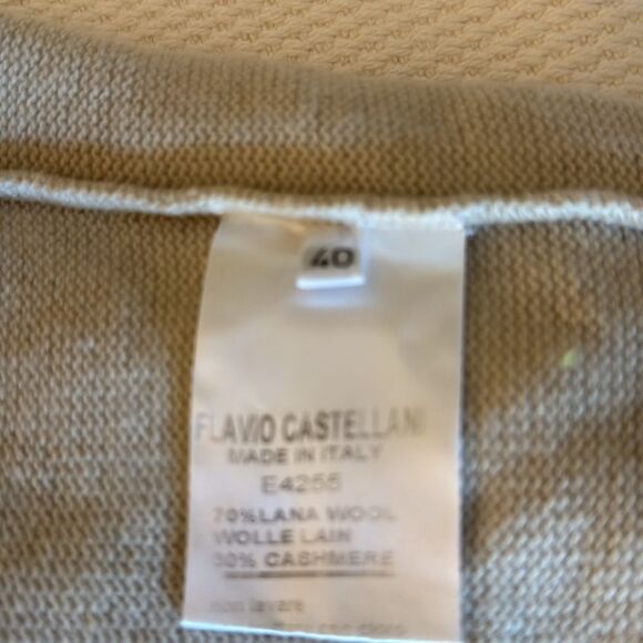 Flavio Castellani Wool & Cashmere Sweater Dress in Beige. Size 40 IT (4 US) - Picture 6 of 7